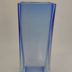 Blue Vase Krosno Poland, 1980S thumbnail 2