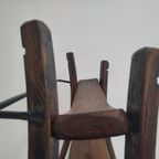 Vintage Eiken Houten Wijnrek Spaans Brutalist Flessenrek thumbnail 15