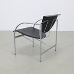 2X Postmoderne Fauteuil “Kokatu” Leer M.A. Ciganda Akaba, 1980S Zwart thumbnail 7