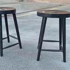 2 X Vintage Houten Kruk, P/p/s thumbnail 16
