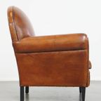Comfortabele Schapenleren Art Deco Stijl Design Fauteuil Met Een Mooi Patina thumbnail 3