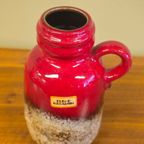 Vintage West Germany Vaas Vaasje Oorvaasje Rood Bruin thumbnail 4