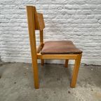 Vintage Stoelen (8) Hout Met Bijzondere, Gebogen Rugleuning thumbnail 4