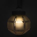 Art Deco Hanglamp Met Achthoekige Matglazen Kap thumbnail 6