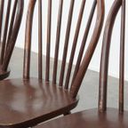 Set Van 4 Vintage Houten Spijlen Windsor Stoelen Uit De Jaren ’70 In Engelse Stijl thumbnail 13