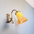 Art Nouveau Bronzen Wandlamp, Jaren 1900 thumbnail 10