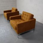 Pair Of Florence Knoll Lounge Chairs For Knoll International thumbnail 9