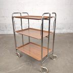 Vintage Opvouwbare Serveer Trolley thumbnail 6
