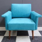 Blue Velvet Armchair 1960S thumbnail 2