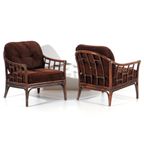 Vintage Mid Century Bamboe Rotan Lounge Fauteuil thumbnail 2