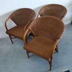 Vintage Jaren 70 Rohé Design Rotan/pitriet Fauteuil/stoel(en) thumbnail 16