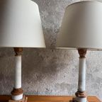 Set Carrara Marmeren Schemerlampen (2) Jaren 70 thumbnail 6