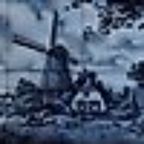 Delfts Blue Tile Tableau. Detailed Landscape Scene By J.C.V.Hunnink (1925 - 2016) thumbnail 2