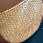 Vintage Patchwork Poef / Voetbank In Cognac Bruin thumbnail 5