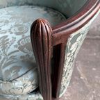 Art Deco Lounge Zetel Set Met Licht Blauwe Bloem Design. thumbnail 5