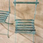 Set Oude Bistrostoelen Inklapbaar Vintage Zeegroen thumbnail 15