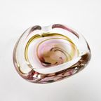 Kristalunie Maastricht - Max Verboeket - Dubbelwandige Vaas Met Ingesloten Roze En Bruine Kleuren thumbnail 2