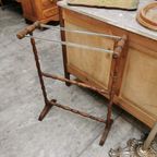 Vintage Antieke Houten Handdoekenrek Badkamer Rek thumbnail 4