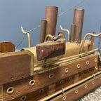 Groot Oud Volkskunst Stoom Schip thumbnail 8