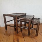 Vintage Manou Bamboe Nest Tafeltjes Mimi Set Jaren 70. thumbnail 9