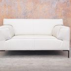 Refurbished Witte Leren Design On Stock Bloq Loveseat! thumbnail 2