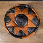 North African Ottoman Patchwork Footstool 100% Leather. thumbnail 5