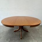Vintage Eettafel Rond, Hout Verlengbaar 110 - 150 Cm Ø thumbnail 6