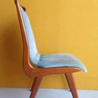 Set Awa Stoelen, Vintage Dinner Chairs, Mohair, Teakhout thumbnail 14