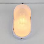 Vintage Simes Buitenlamp Wandlamp Metaal Glas ’80 Italy Wit thumbnail 4