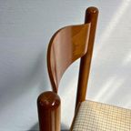 Set (7) Vintage Eetkamerstoelen Hout, Geruit | Scandinavisch thumbnail 6
