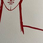 A. Modigliani (1884-1920), Tetes (red), Printed In Italy thumbnail 9