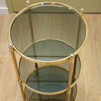 Vintage Barcart Serveerwagen Trolley Bijzettafel Messing thumbnail 11