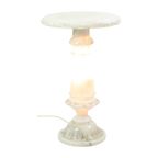 Vintage Verlichte Bijzettafel Zuil Pilaar Lamp Albast Natuursteen thumbnail 17