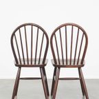 Set Van 4 Vintage Houten Spijlen Windsor Stoelen Uit De Jaren ’70 In Engelse Stijl thumbnail 6