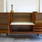 Prachtige Vintage Palissander Lowboard Dressoir 249 Cm thumbnail 11