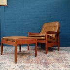 Vintage Fauteuil Met Voetenbank, Deens Design thumbnail 7