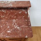 Vintage Antiek Dressoir Commode Ladekast Badkamermeubel Met Marmer Blad 611 thumbnail 12