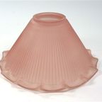 Vintage Glazen Lampenkap Ribbels Roze thumbnail 2