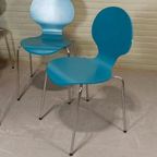 Set Van 4 Vlinderstoelen Eetkamerstoelen, Blauw thumbnail 8