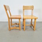 Vintage Eetkamer Set Schragentafel Bank Stoelen Krukken ´60 thumbnail 11