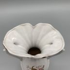 Vintage Vaasje Wit Porselein Print Pauw Goudkleurig thumbnail 7