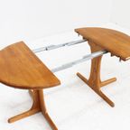 Vintage Deense Ronde Uitschuifbare Eettafel Tafel Massief Teak thumbnail 2