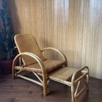 Vintage Boho Rotan Ligstoel Lounge Chair '60 Verstelbaar thumbnail 6