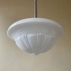 Lamp Hanglamp Art Deco 1930 Ufo Vorm Wit Glas Frans thumbnail 2