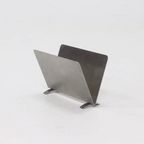 Minimalist Brushed Steel Magazine Rack 1980S thumbnail 2