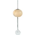 Gepo - Floor Lamp - Space Age - Mushroom Lamp - White Acrylic Shade And Chromed Base thumbnail 7