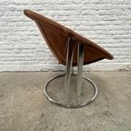 Midcentury Design Ballon Chair - Chroom, Suede - Lusch&Co thumbnail 3