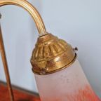 Art Deco Bureaulamp In Messing En Gesatineerd Glas, 1920-30 thumbnail 7