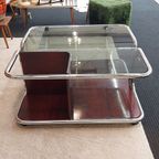 Vintage Space Age Salontafel Rookglas Chroom 70S thumbnail 10