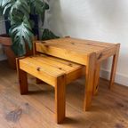 Vintage Mid Century Grenen Side Tables Bijzettafels thumbnail 2